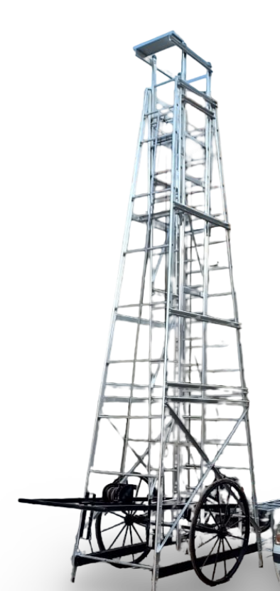 Aluminium Telescopic Tower Ladder – Working Position